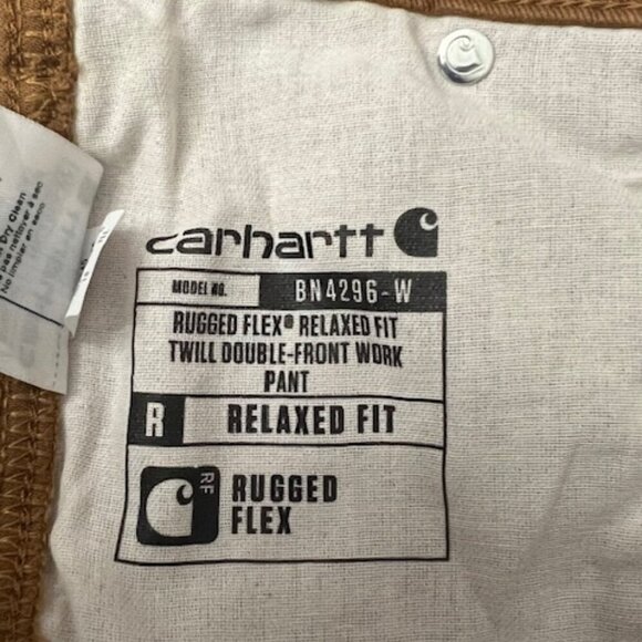 Carhartt Rugged Flex Relaxed Fit Brown Twill Work Pants Women's Size 18 Tall - Picture 6 of 8